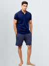 Men's Combed Cotton Shorts Denim Blue