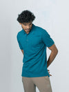 Men's Cotton Rich Pique Polo Lake Blue
