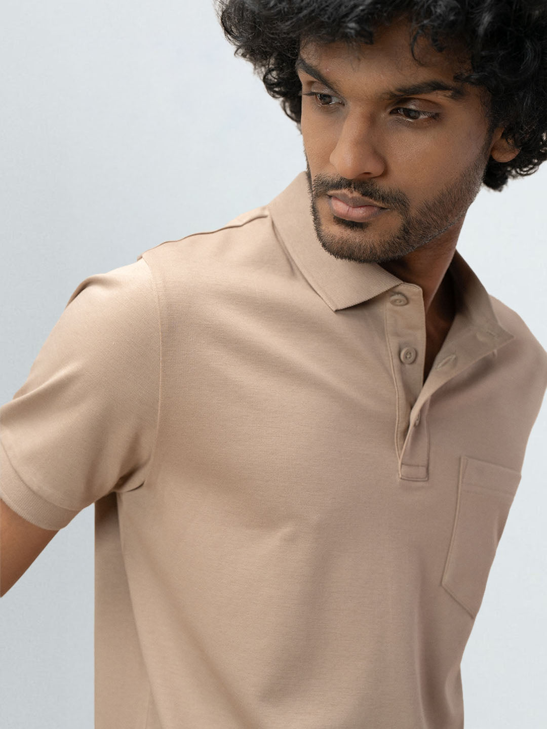 Men's Extra Long Staple Cotton Polo Desert Beige