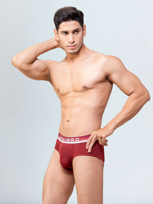 Men's TENCEL Micro Modal Elastane Stretch Brief Maroon