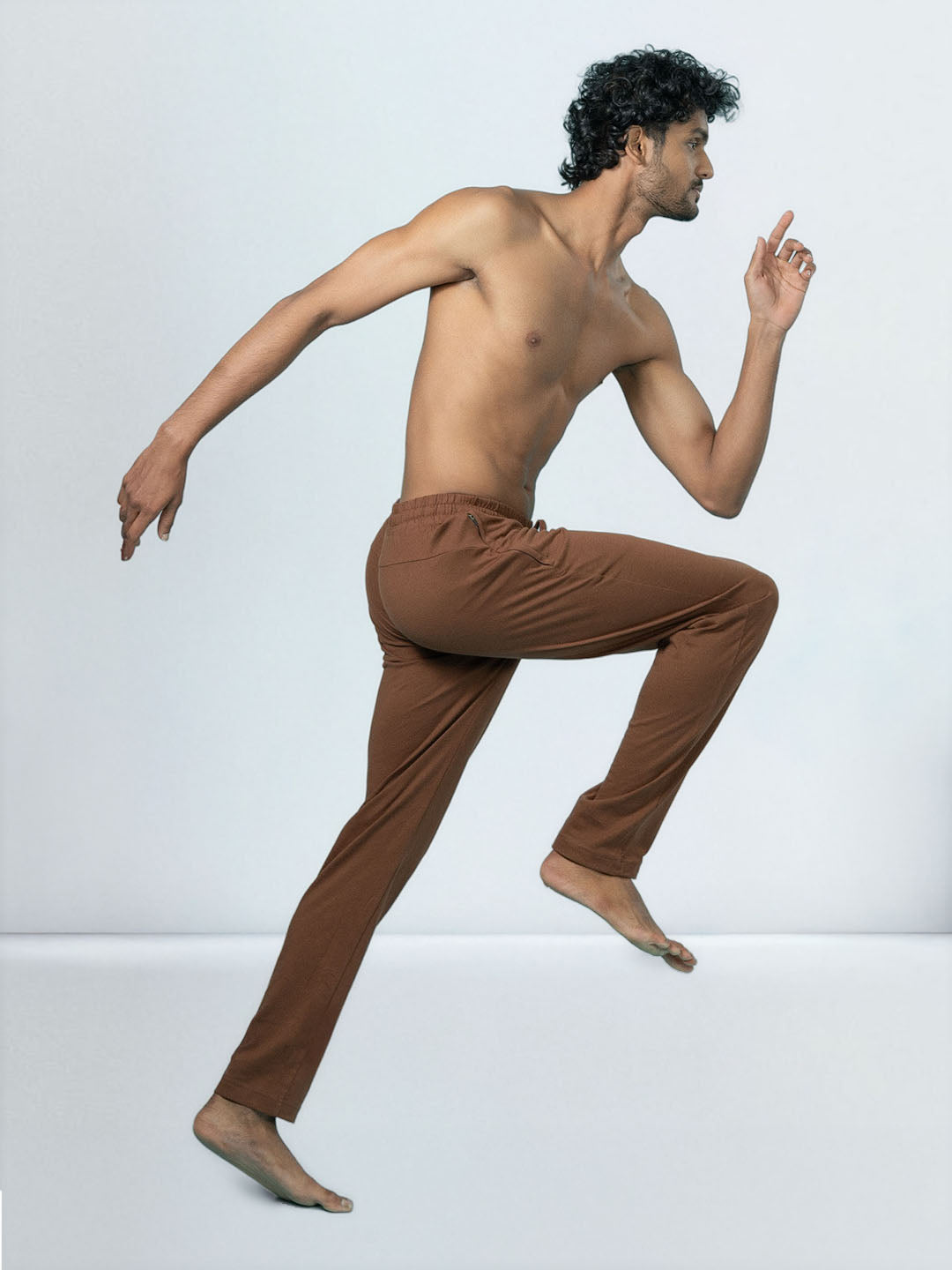 Men's Cotton Rich Slim Fit Track Brown