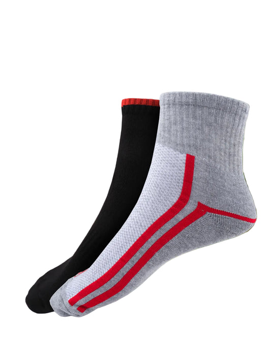 Bamboo Sports Ankle Length Socks Black & Grey Melange SAD2