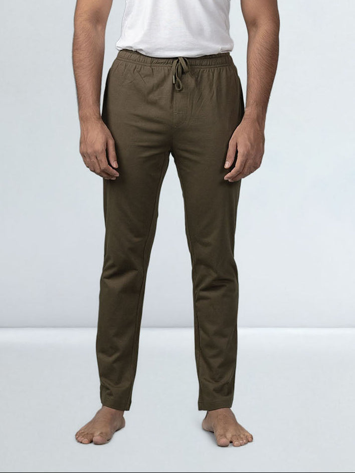 Men's Cotton Rich Regular Fit Track Pant Olive Green