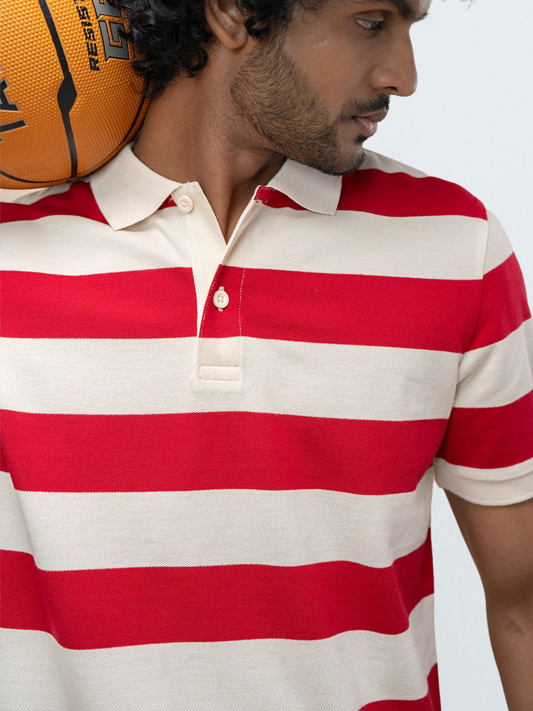 Men's Stripper Cotton Rich Polo Chilly Pepper