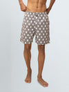 Men's 100% Cotton Printed Long Boxer Shorts Grey