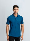 Men's Cotton Rich Pique Polo Petrol Blue