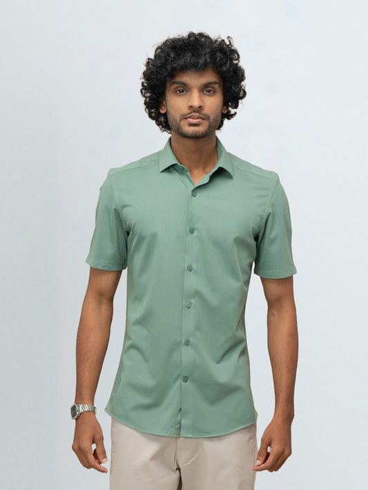 Men's Cotton Rich Knit Shirt Sage Green