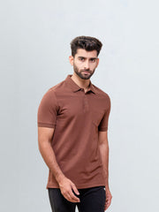 Men's Extra Long Staple Cotton Polo Rust Brown