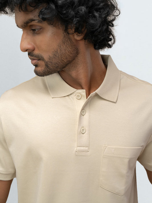 Men's Extra Long Staple Cotton Polo Ivory Cream