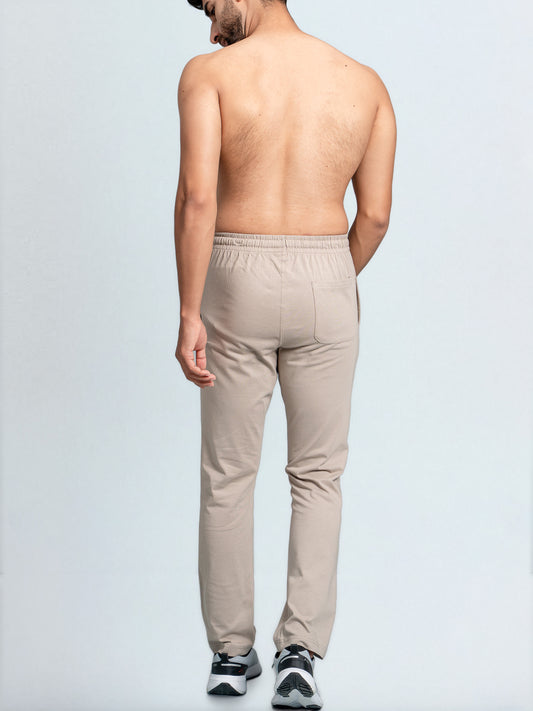 Men's Cotton Rich Regular Fit Track Pant Beige