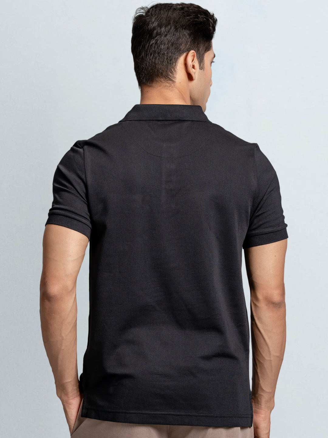 Men's Cotton Rich Pique Polo Jet Black