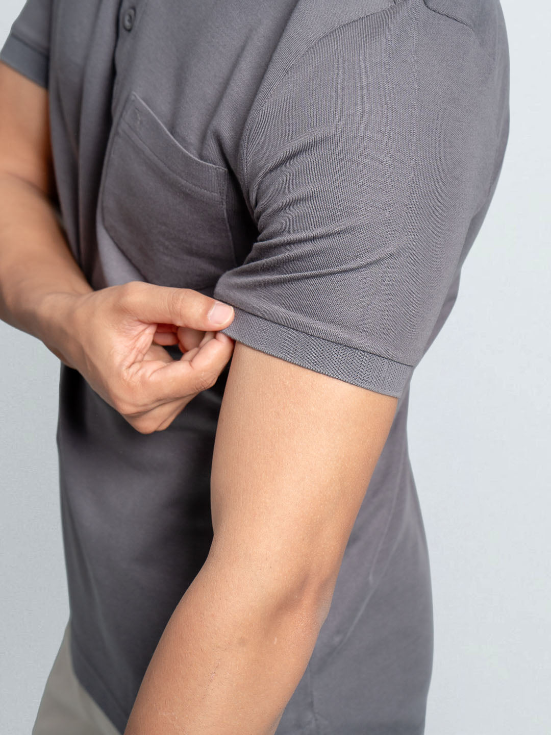 Men's Extra Long Staple Cotton Polo Smokey Grey