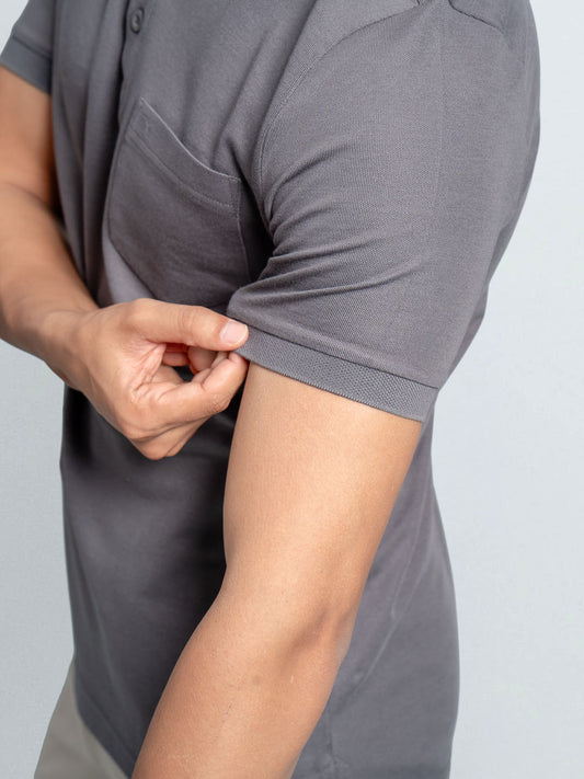 Men's Extra Long Staple Cotton Polo Smokey Grey