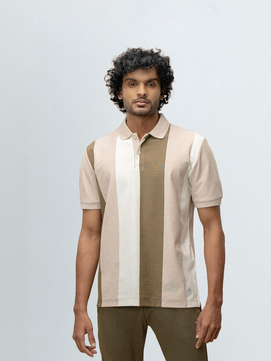 Men's Stripper Cotton Rich Polo Stone Gray