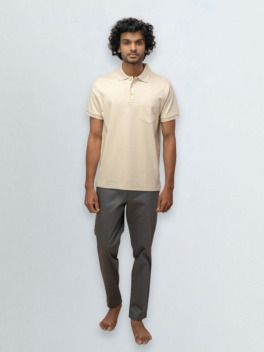 Men's Extra Long Staple Cotton Polo Ivory Cream