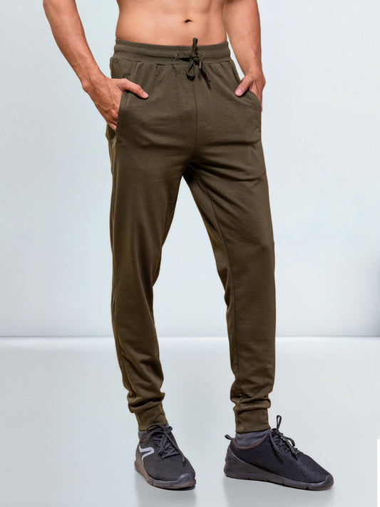 Men's Combed Cotton Regular fit Jogger Olive Green