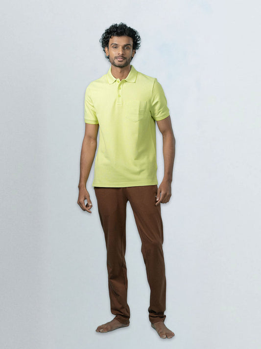 Men's Cotton Rich Pique Polo Peppy Lime Green