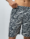 Men's 100% Cotton Printed Long Boxer Shorts Navy