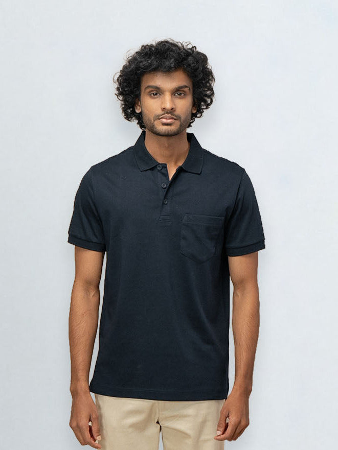 Men's Extra Long Staple Cotton Polo Navy