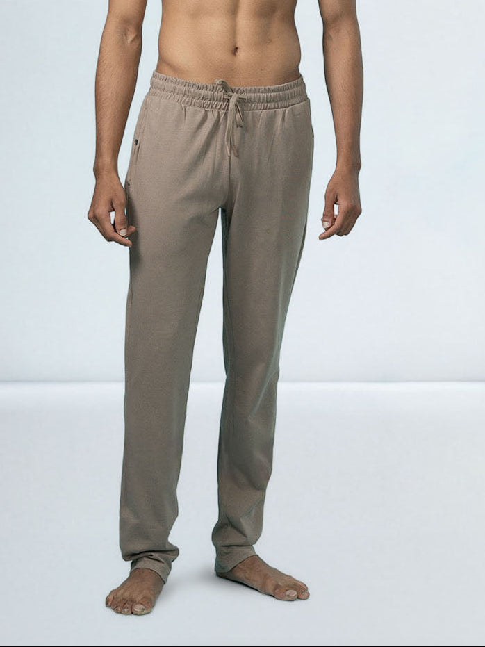 Men's Cotton Rich Slim Fit Track Taupe Brown