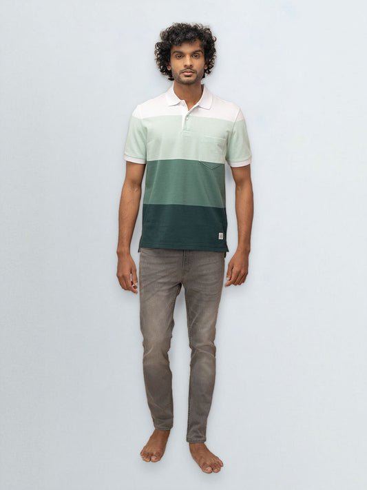 Men's Stripper Cotton Rich Polo Icy Morn