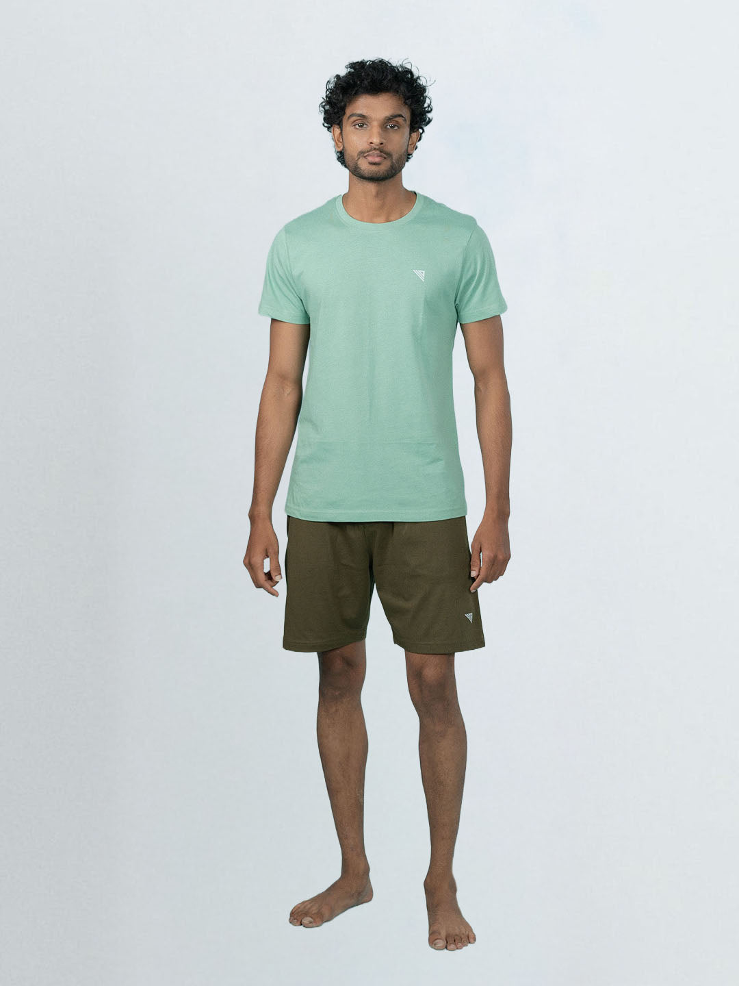 Men's 100% Cotton Crew Neck Olive Green