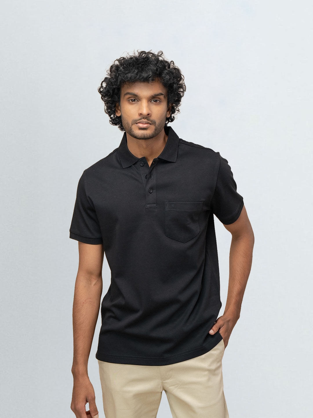 Men's Extra Long Staple Cotton Polo Black