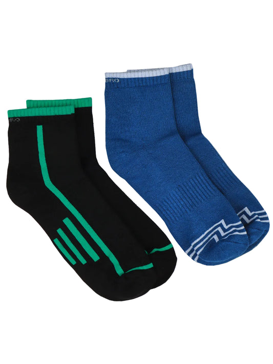 Men Bamboo Sports Ankle Length Socks Black & Blue SAD3
