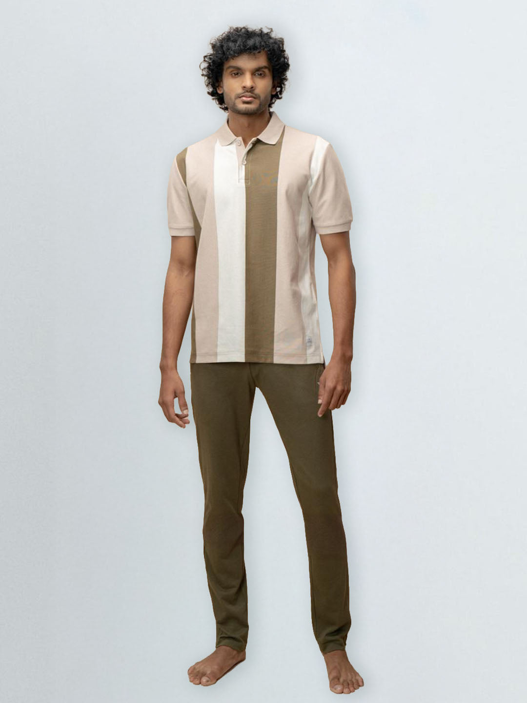 Men's Stripper Cotton Rich Polo Stone Gray