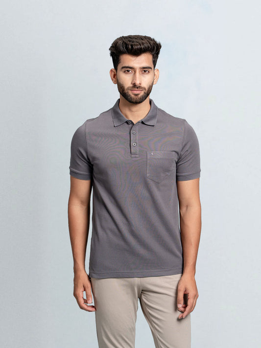 Men's Extra Long Staple Cotton Polo Smokey Grey