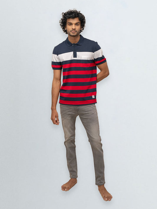 Men's Stripper Cotton Rich Polo Jester Red