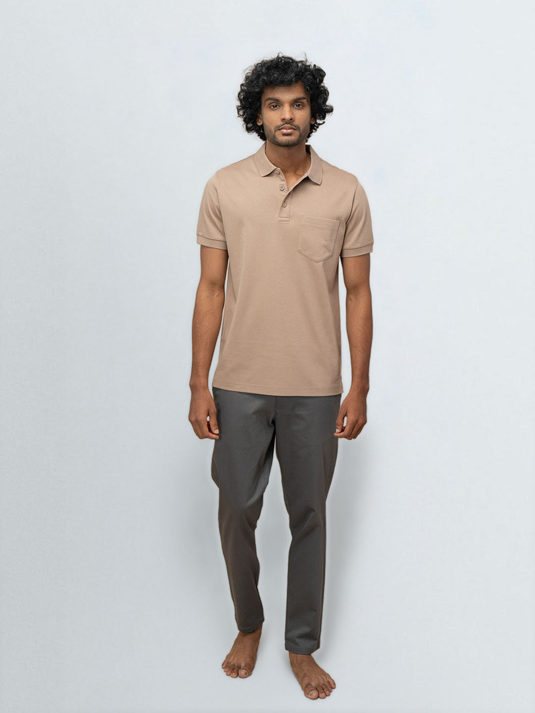 Men's Extra Long Staple Cotton Polo Desert Beige