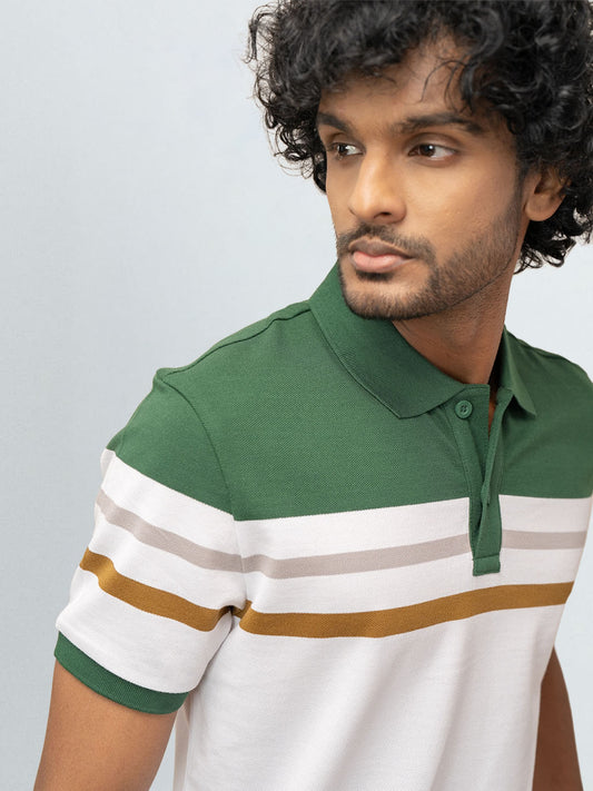 Men's Stripper Cotton Rich Polo Eden