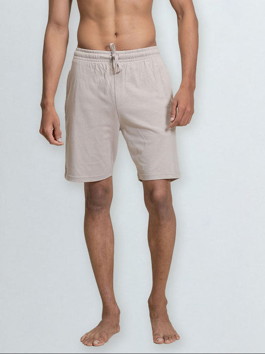Men's Combed Cotton Shorts Beige