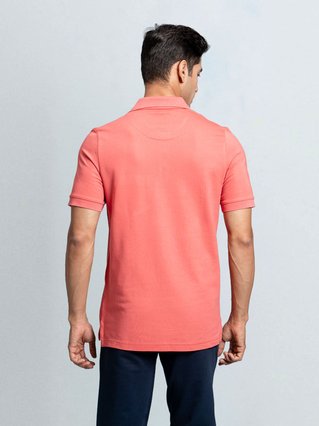 Men's Cotton Rich Pique Polo Coral