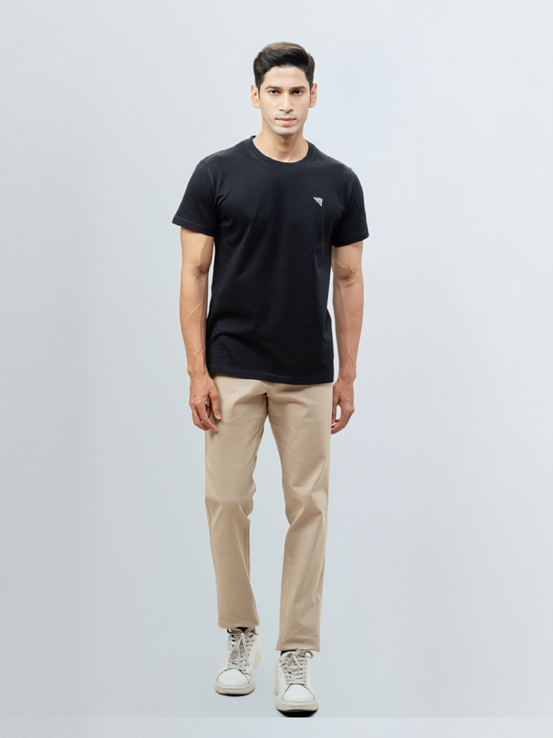 Men's 100% Cotton Crew Neck Jet Black