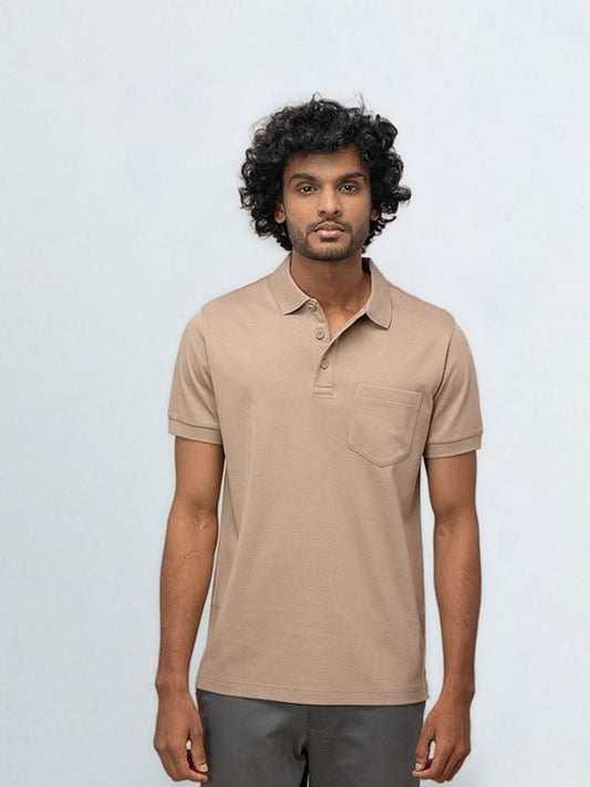 Men's Extra Long Staple Cotton Polo Desert Beige