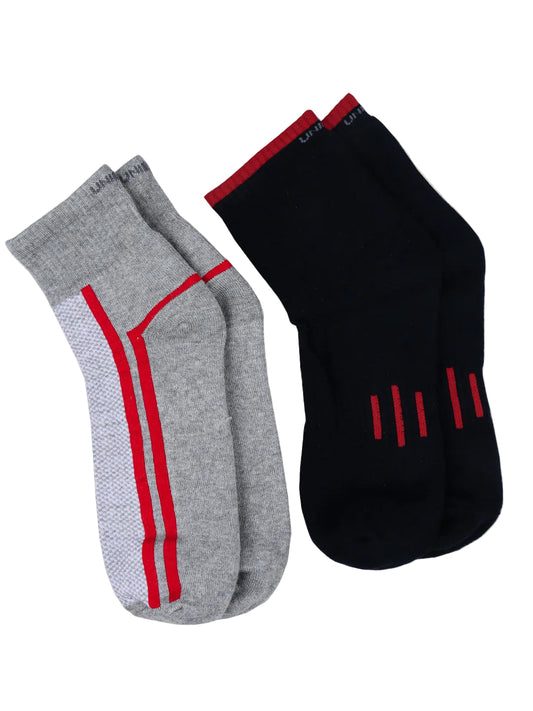 Bamboo Sports Ankle Length Socks Black & Grey Melange SAD2