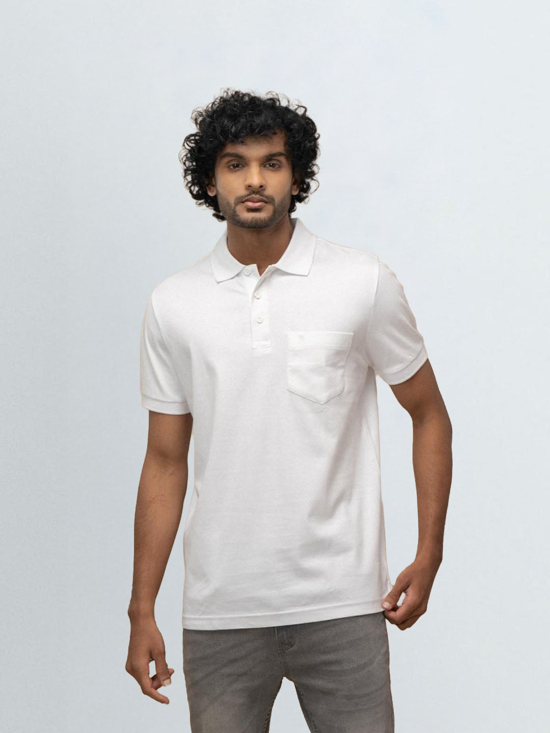 Men's Extra Long Staple Cotton Polo White
