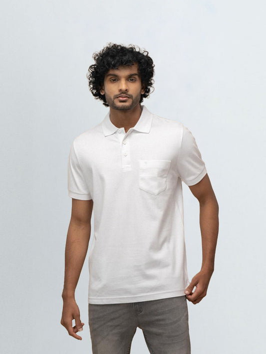 Men's Extra Long Staple Cotton Polo White