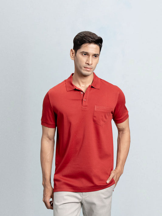 Men's Extra Long Staple Cotton Polo Burgandy