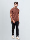 Men's Extra Long Staple Cotton Polo Rust Brown