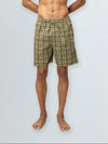 Men's 100% Cotton Printed Long Boxer Shorts Green