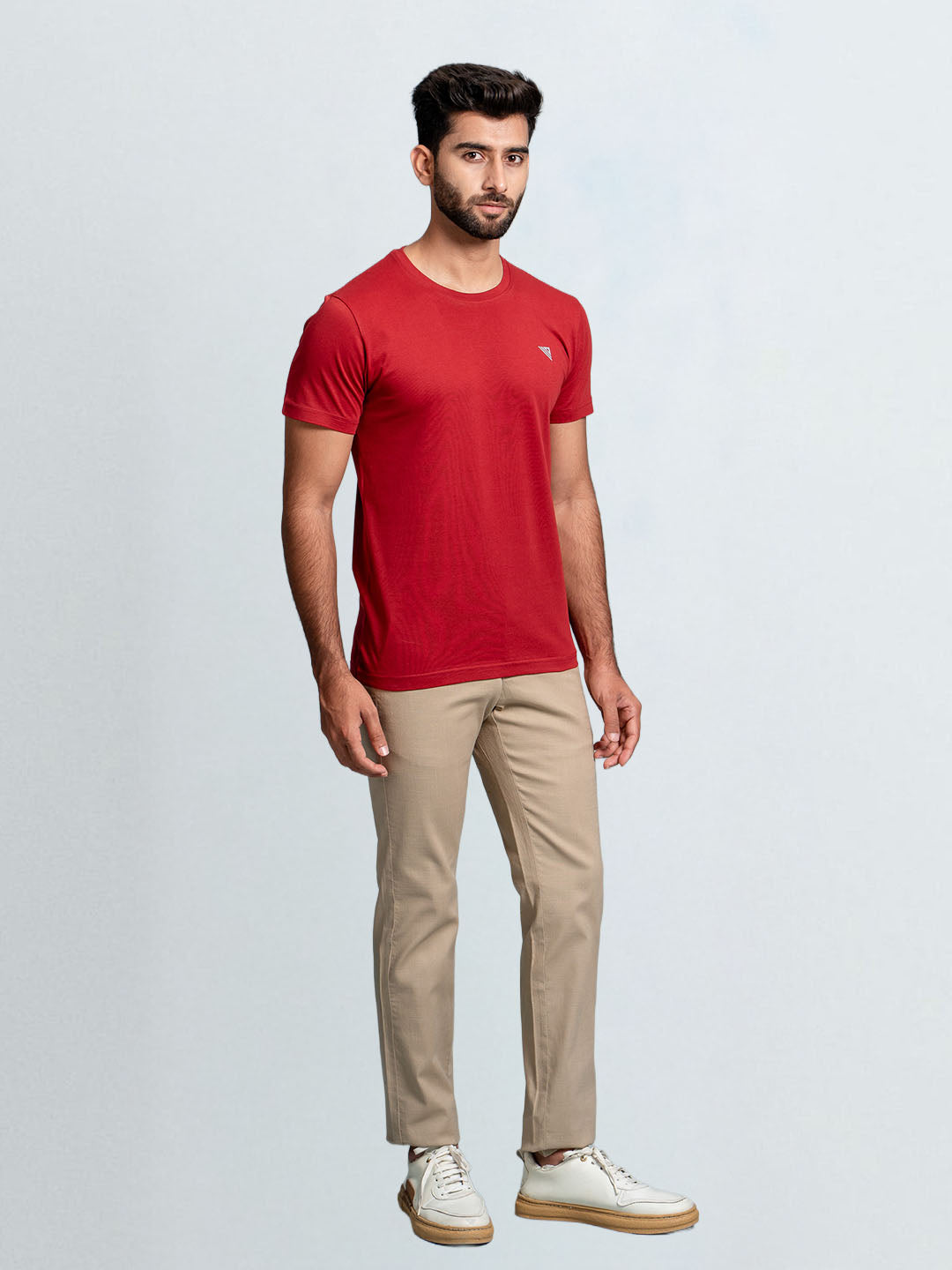 Men's 100% Cotton Crew Neck Burgundy