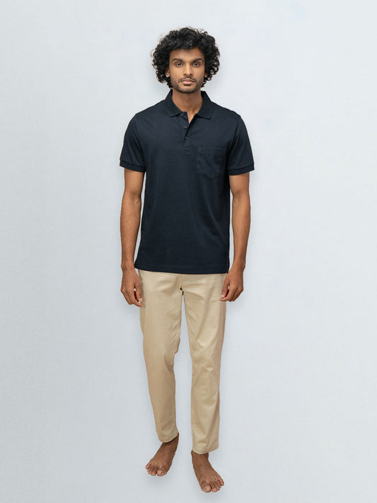 Men's Extra Long Staple Cotton Polo Navy