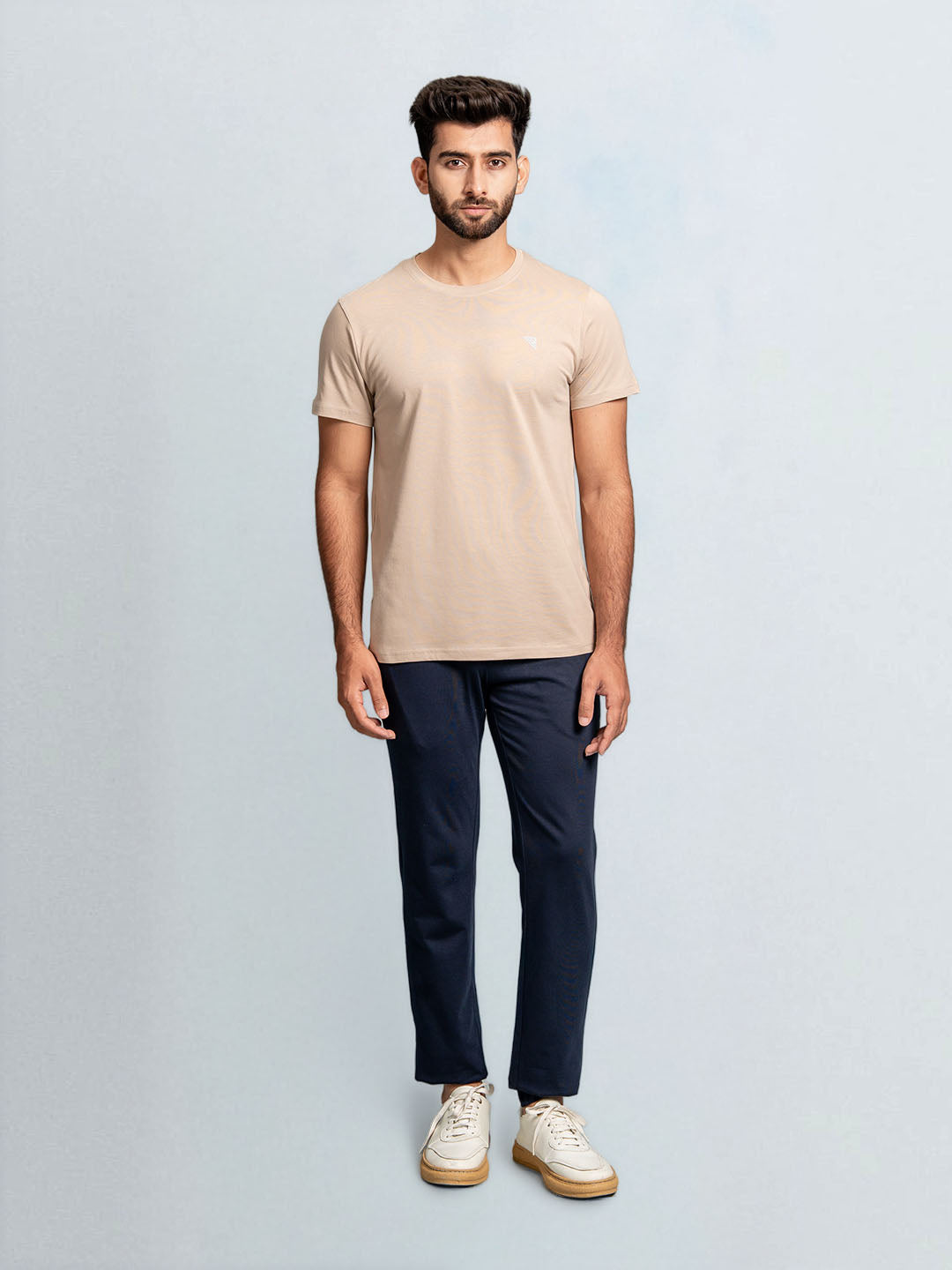 Men's 100% Cotton Crew Neck Royal Beige