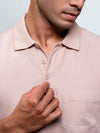 Men's Cotton Rich Pique Polo Beige