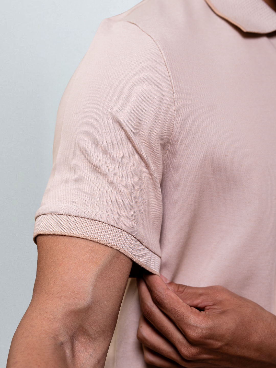 Men's Cotton Rich Pique Polo Beige