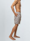 Men's 100% Cotton Printed Long Boxer Shorts Grey