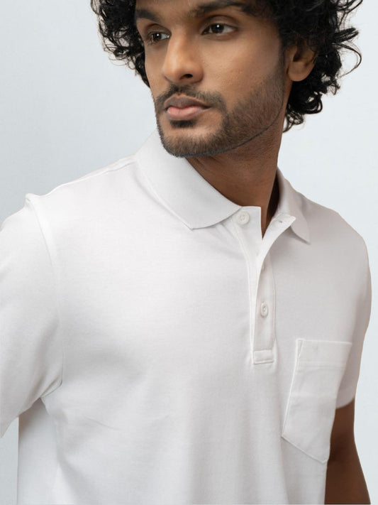 Men's Extra Long Staple Cotton Polo White